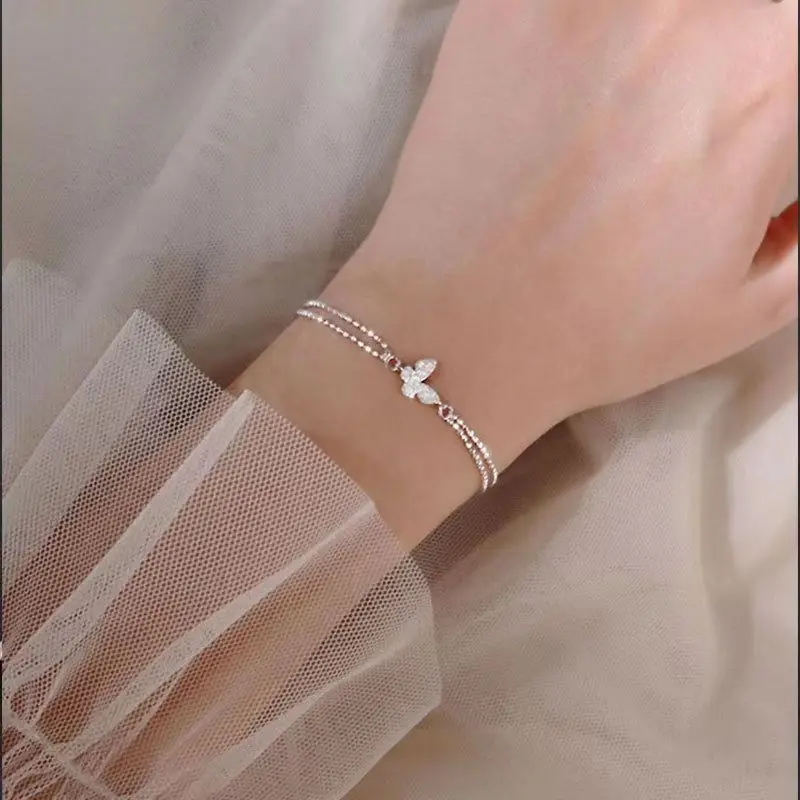 Bracciale Minimalista Shiny Gypsophila – Catena Regolabile In Argento, Gioiello Sottile Per Donne E Ragazze