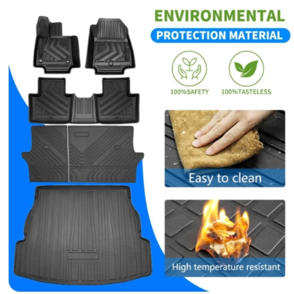 Floor Mats for Toyota RAV4 All Weather Waterproof Anti Kick Floor Mats Trunk Backrest Protector
