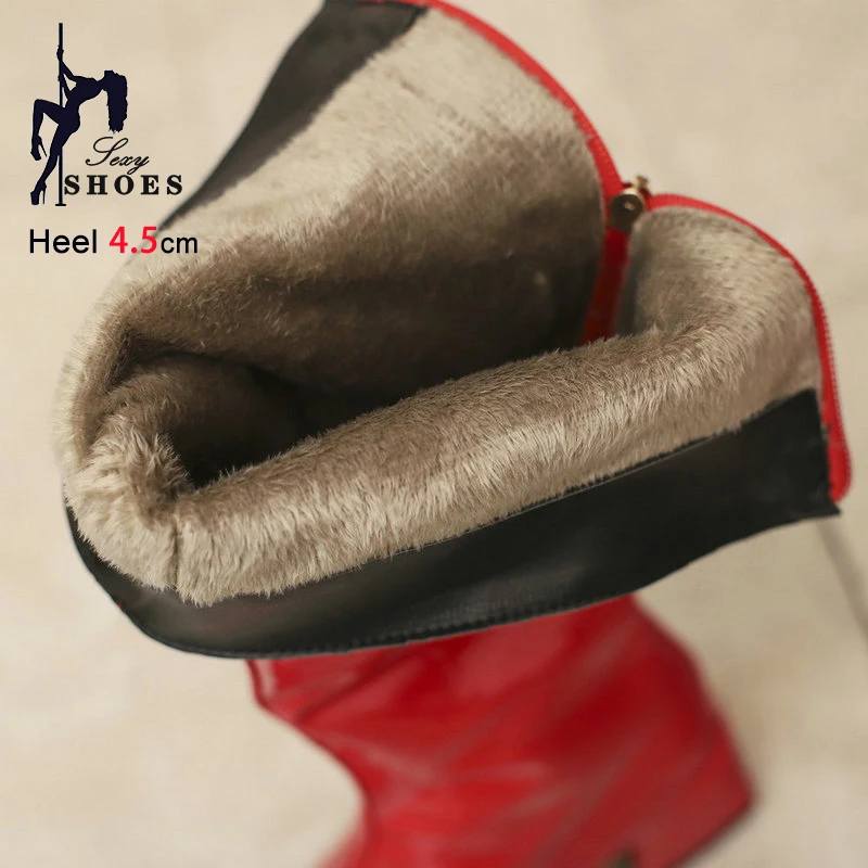 Women's Buckle Block Heel Knight Boots With Side Zipper Fashion Black Knee High Boots 4.5CM Square Toe Women Autumn Winter Shoes