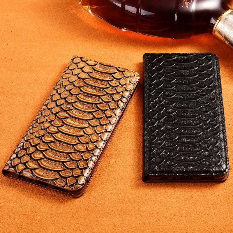 Flip Cover Cases For Samsung Galaxy M11 M12 M31 M21 M62 M02 M31S M13 Luxury Snakeskin Texture Cowhide Genuine Leather Case
