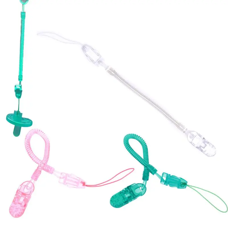 Spring Pacifier Baby Pacifier Clip Anti-off Chain Fork Teether Pendant Pacifier Clip Pacifiers Accessories Retractable