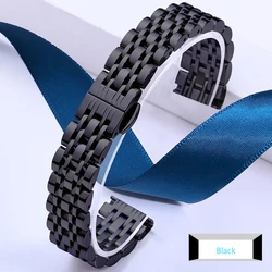 Premium Stainless Steel Watch Band - Versatile Size Options - 22mm (Black)