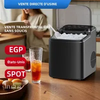 Machine à glaçons entièrement automatique avec écran tactile, capacité de stockage de 500g, fabrication rapide de glaçons, machine à glaçons portable pour la maison/le camping 1