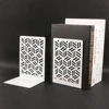 2 Pcs Streaks Hollow Book Ends Heavy Book Iron Stand Shelf for Shelves Duty Bookend Book rack Stand Iron Home Desk Stationery 2