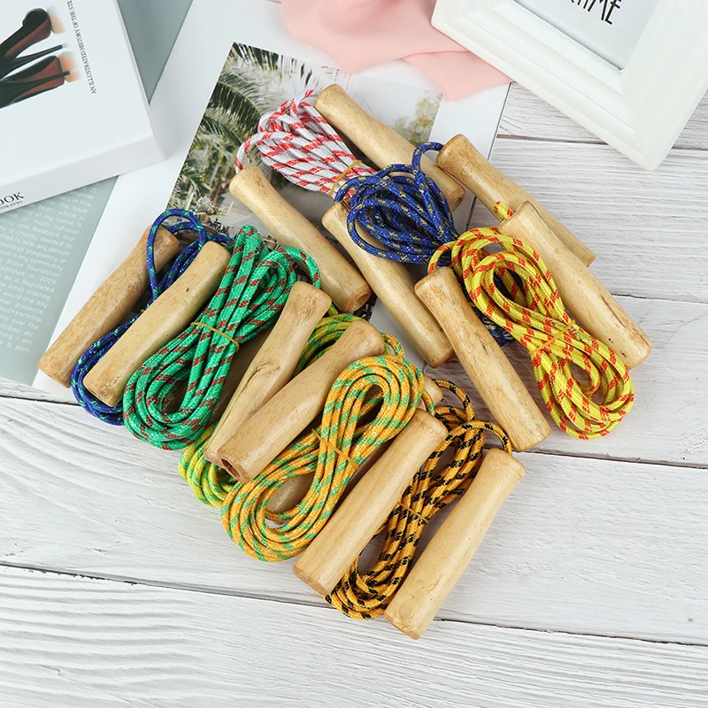 Wooden Handle Skipping Rope 1 Pcs jump rope Color Random Gym Fitness Equipment School Group Sports Multi Person Jumping Rope