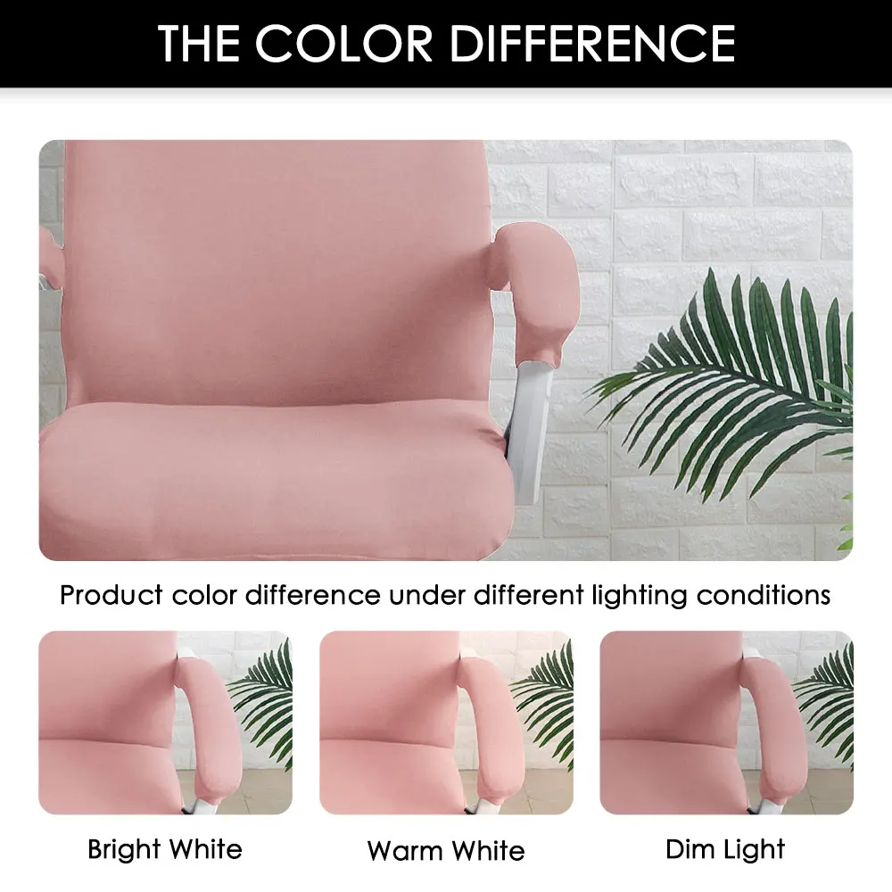 Office Chair Cover Set Stretch Computer Chair Cover Set with Armrest Cover Washable and Removable Solid Colors 4