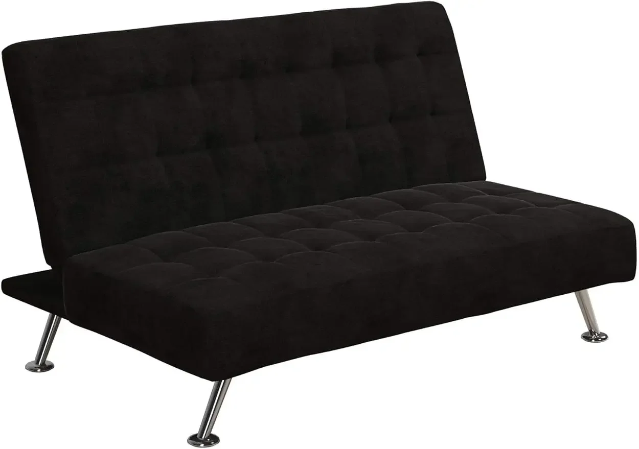 

DHP Ariana Kids Sofa Futon, Converts from Futon to Bed for Kids, Black