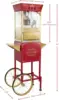 Popcorn Machine Maker with Cart and 8-Ounce Kettle - Red, Vintage-Style Popper on Wheels 5