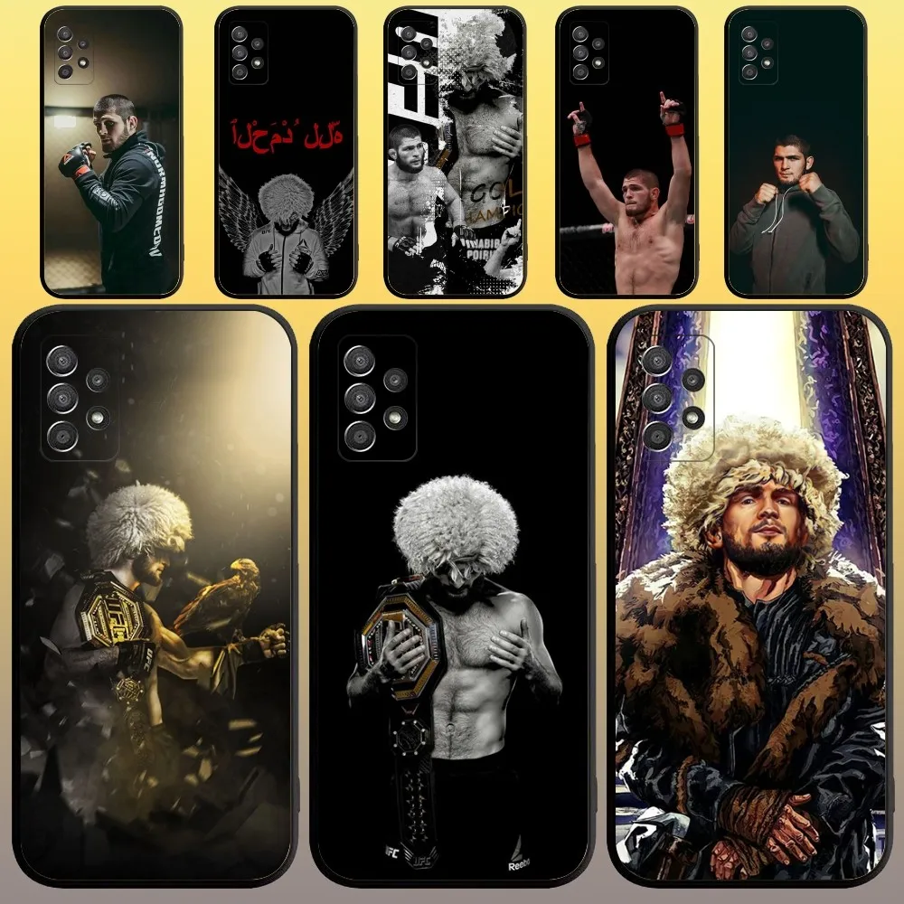 Custodia Per Telefono Khabib Nurmagomedov Per Samsunga 91,80,73,72,71,70,53,52,51,42,41,40,32,31,30,22, 13 S 4G 5G Custodia Morbida Nera