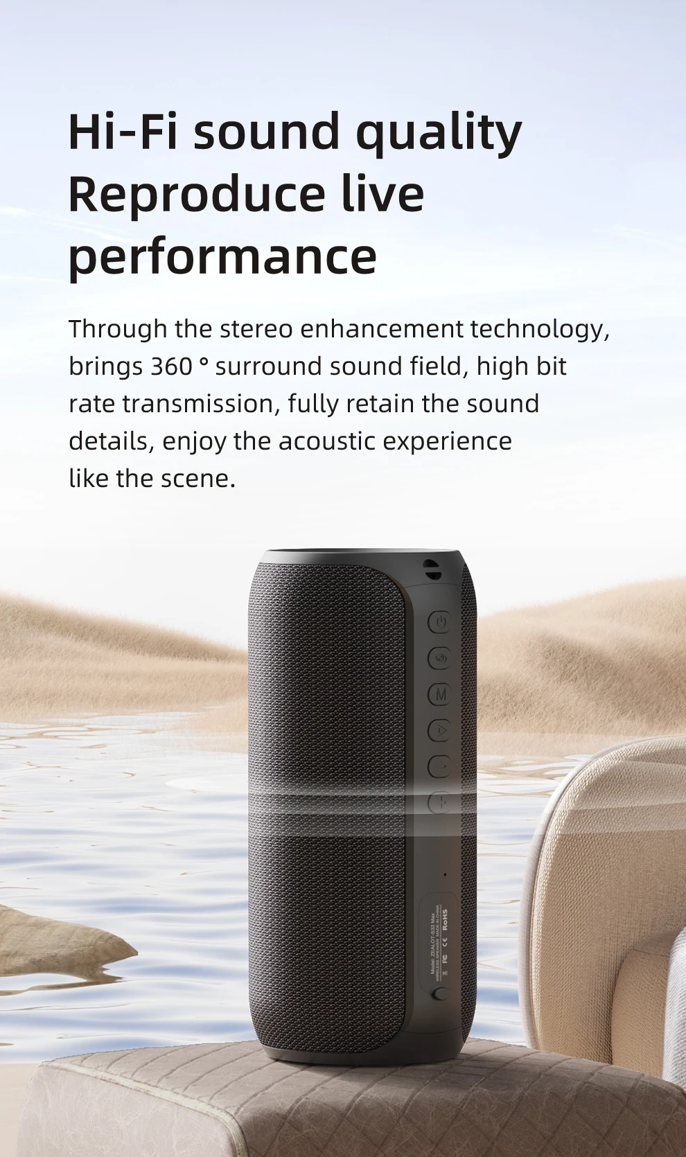Description Picture 6 of itemZEALOT-S69M Karaoke Machine Portable Bluetooth 5.3 Speaker System with 1 or 2 Wireless Microphones Home Family Singing Gifts