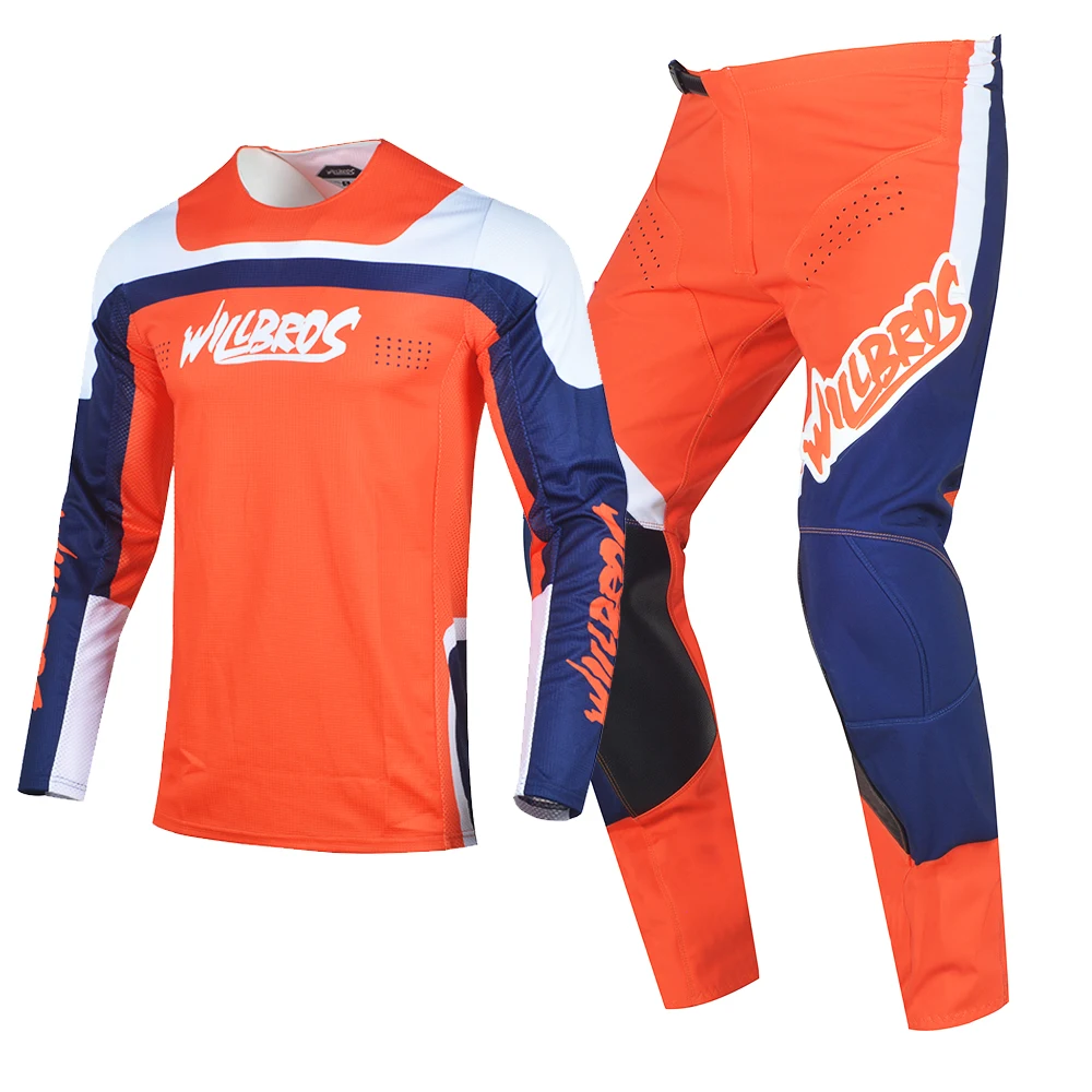 

Willbros Flexair Mach 360 MX Jersey Pants Combo Dirt Bike Motocross Offroad MTB DH Downhill 4 Way Stretch Gear Set Orange