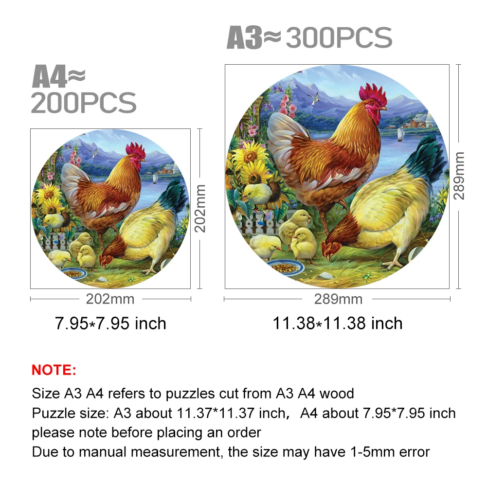 3D Puzzles Wooden Family Of Chickens Jigsaw Puzzle For Festiva Gifts Wood Puzzles Board Game Wood Animal Puzzle Toys For Kids 3