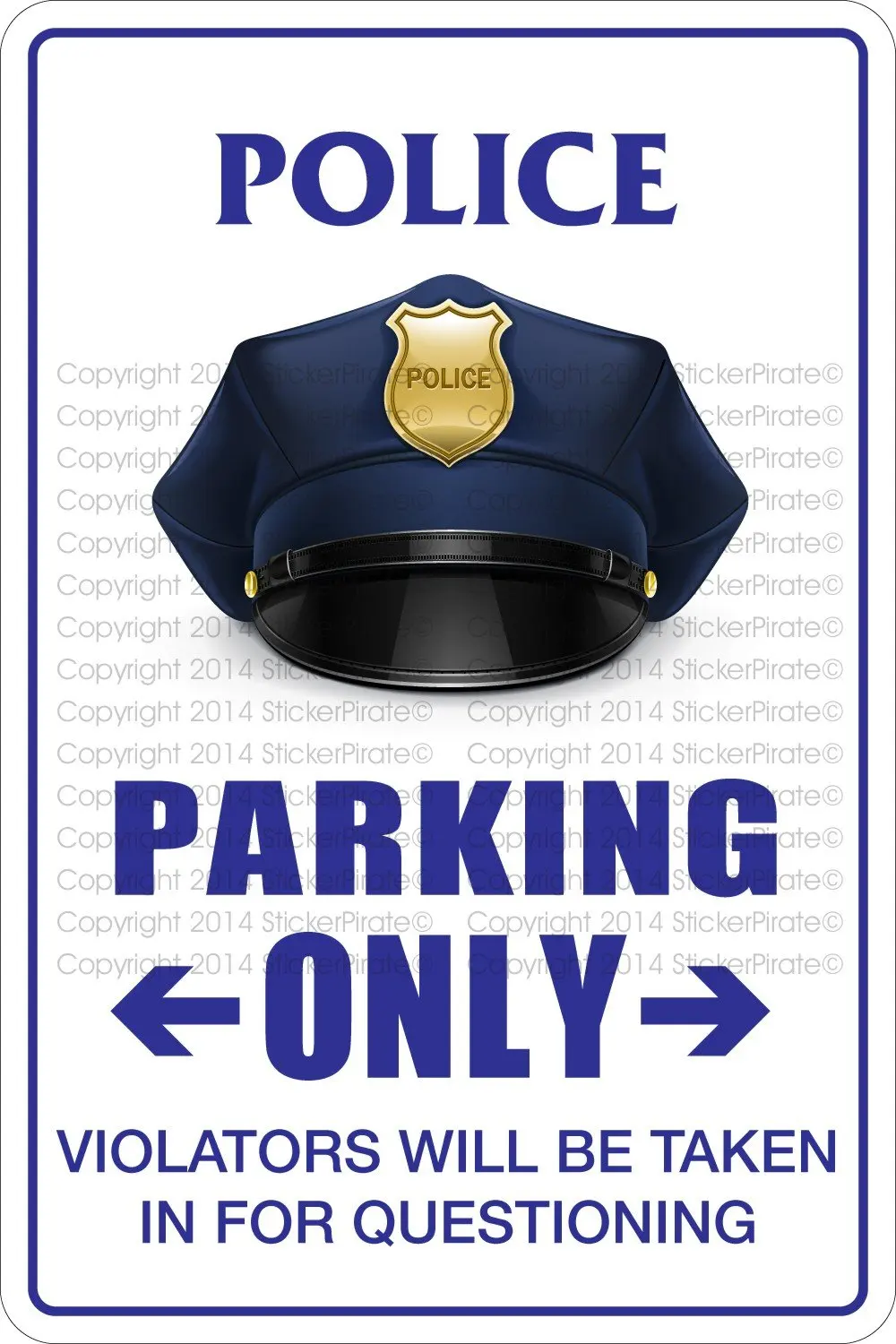 

StickerPirate Police Parking Only 8" x 12" Metal Novelty Sign Aluminum NS 490