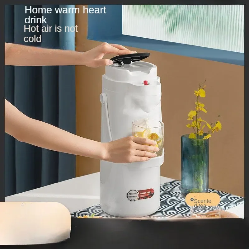 2.5L Pneumatic Hot Water Bottle Food Grade Material Child Lock Double Tube Pump 72 Hours of Heat Preservation Push Type Thermos