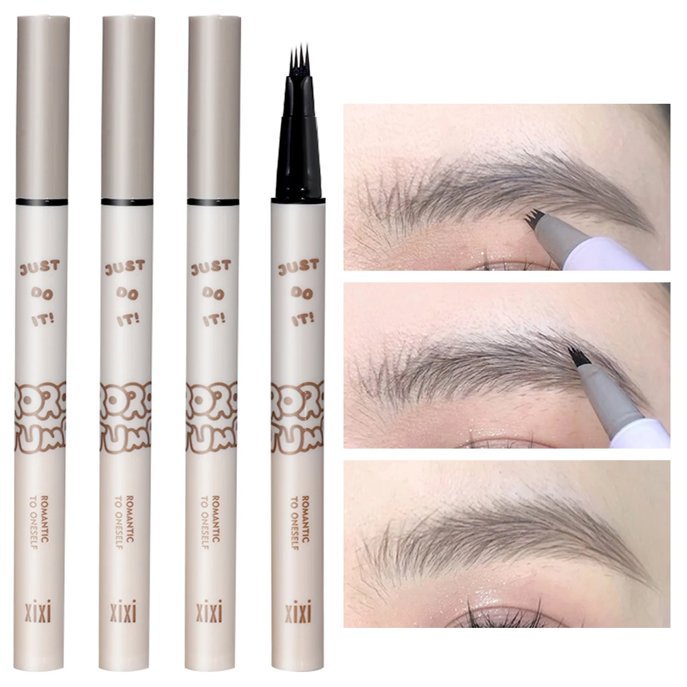 

3 Colors Four Claws Water Liquid Eyebrow Pen Waterproof No Blooming Eyeliner Lying Silkworm Ultra Fine Eyebrow Tattoo Pen Makeup