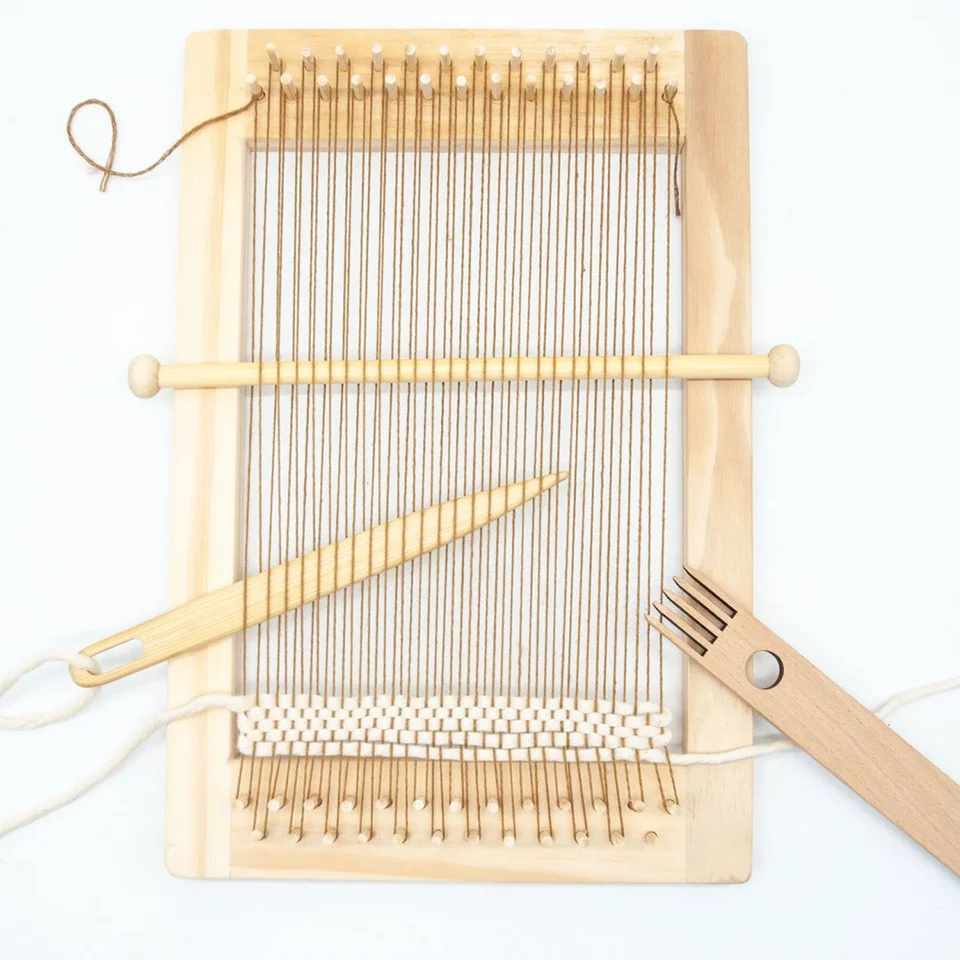 5x Wood Hand Loom Stick Wooden Shuttle Tapestry Weaving Knit Handcrafts Tool I.351810272
