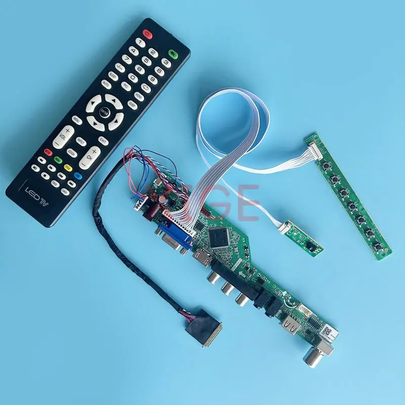 

Плата контроллера драйвера ЖК-дисплея подходит для LP173WF1 HSD173PUW1 Kit DIY LVDS 40-Pin Φ 17,3 "TV аналоговый USB + AV + HDMI + VGA 1920*1080