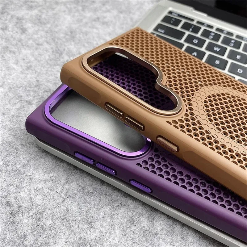 Honeycomb Mesh Cooling Magnetic Alloy Lens Hard Cover Case