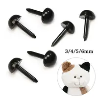 100Pcs Safety Oval Nose Plastic Stuffed Doll Eyes 3mm/4mm/5mm/6mm Plush Doll Eyes Safety Round Nose Animals Noses Accessories 1