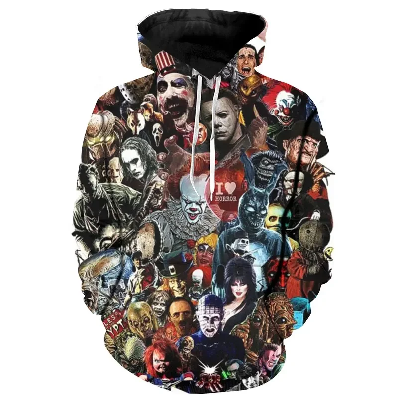 thumbnail image 1 of Nuevas sudaderas con capucha para hombre, sudaderas con estampado de payaso de película de terror, sudaderas con capucha de moda con estampado 3D, tendencia urbana de otoño, ropa para hombre de gran t, 1 of 5
