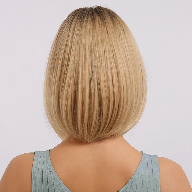 Short Bob Wig With Bangs Synthetic Wigs For Women Ombre Black Red Blonde Pink Lolita Cosplay Party Natural Hair Perruque Bob SS167