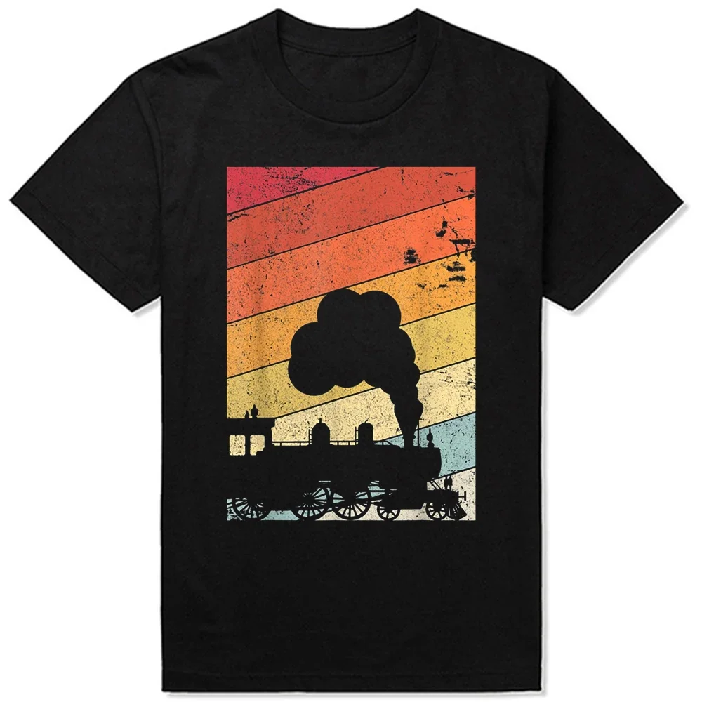 Lustige Lokführer Vintage T-Shirts Grafik Baumwolle Streetwear Kurzarm Geburtstags geschenke Sommer Stil T-Shirt Herren bekleidung