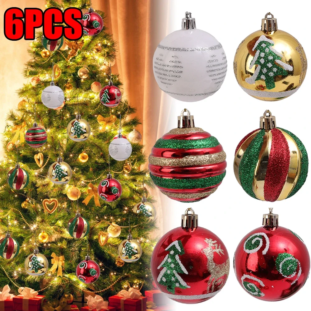 

6PCS/Box Christmas Ball Ornaments Xmas Tree Hanging Pendant Festival Decorative Balls New Year Christmas Party Garden Home Decor