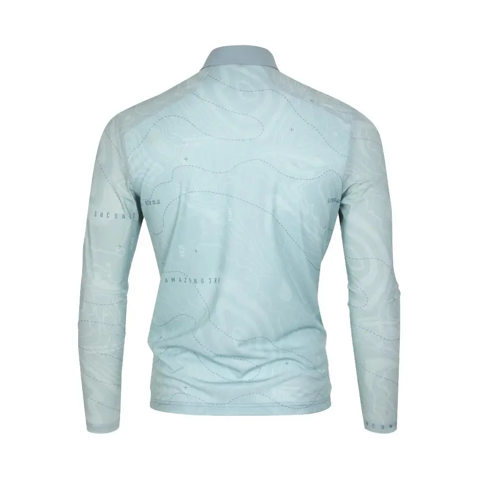 AMAZINGCRE New Men's Golf Top Outdoor Sports and Casual Thin Breathable Skinny Long Sleeve Lapel Top