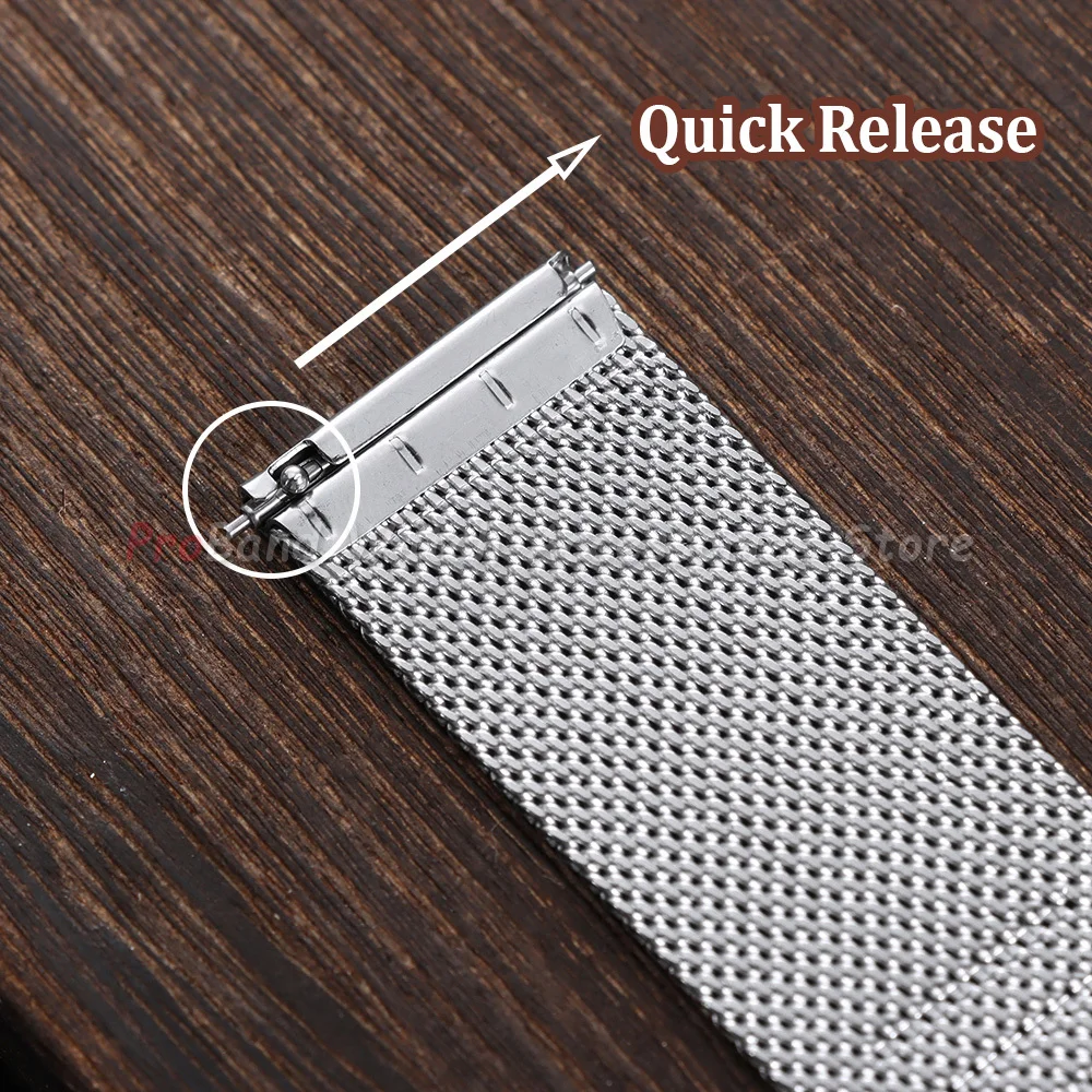 Stainless Steel Milanese Mesh Watch Strap - Universal 0.6mm Band for Men & Women (18mm, 20mm, 22mm)