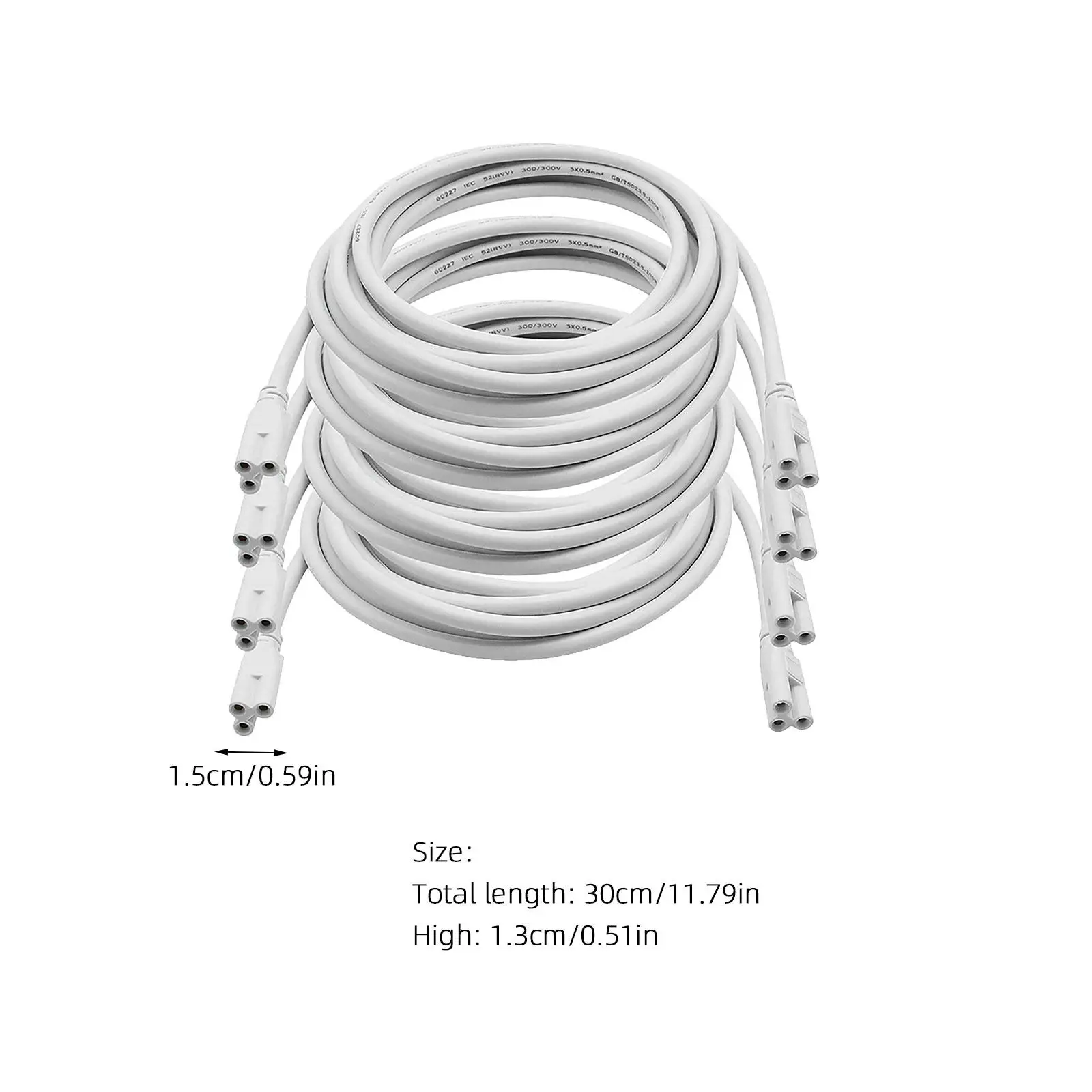 4Pcs LED 통합 튜브 케이블 T5 T8 3 핀 더블 엔드 커넥터 LED 램프 홀더 소켓 조명용 연결 가능 코드
