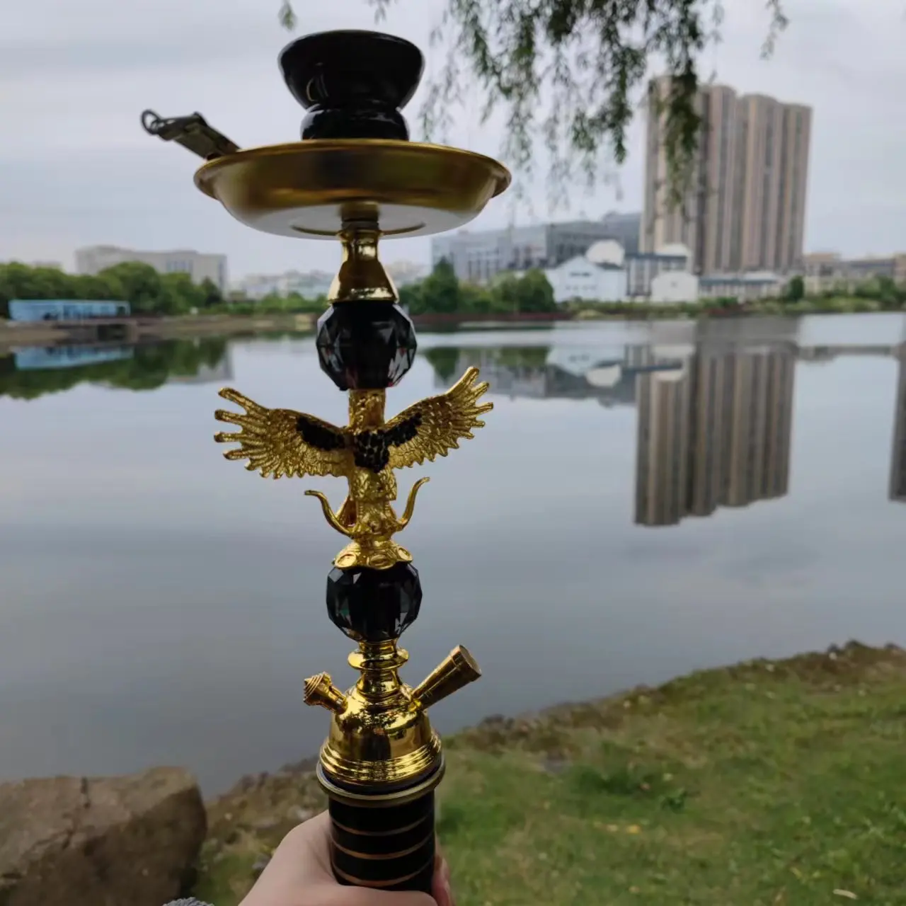 Resin Stainless Steel Hookah Set with Glass Bottle Bongs in Australian