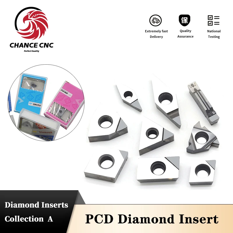 110PcsDiamondPCDlatheinsertsWNMG080402TNMG160404CCGT060202DCMT