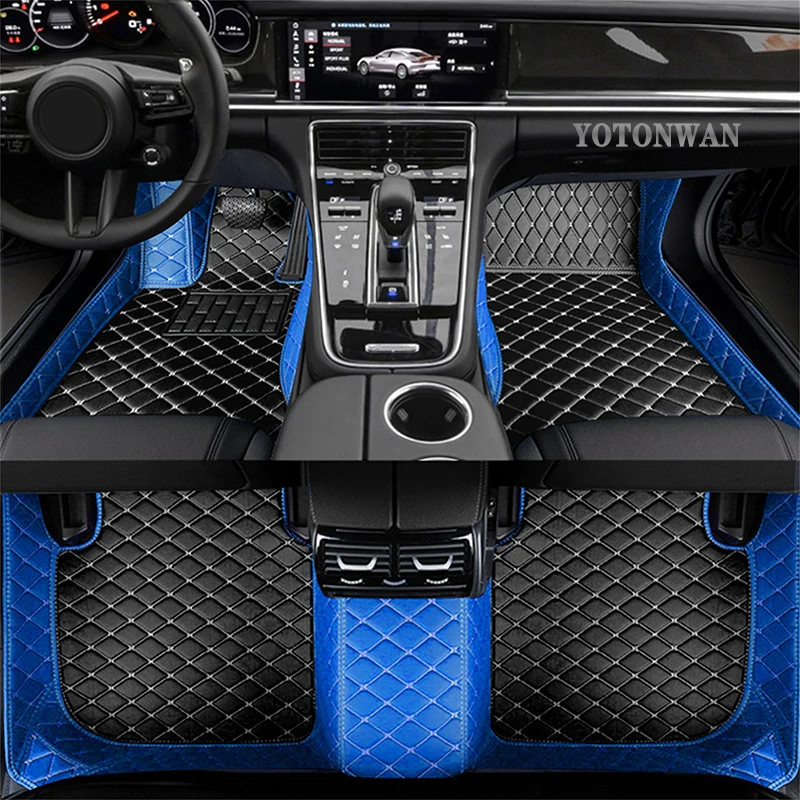 

YOTONWAN Water Proof Color Stitching Custom Leather Car Mat For Genesis GV70 GV80 GV90 G70 G80 G90 Auto Accessories Carpet Cover
