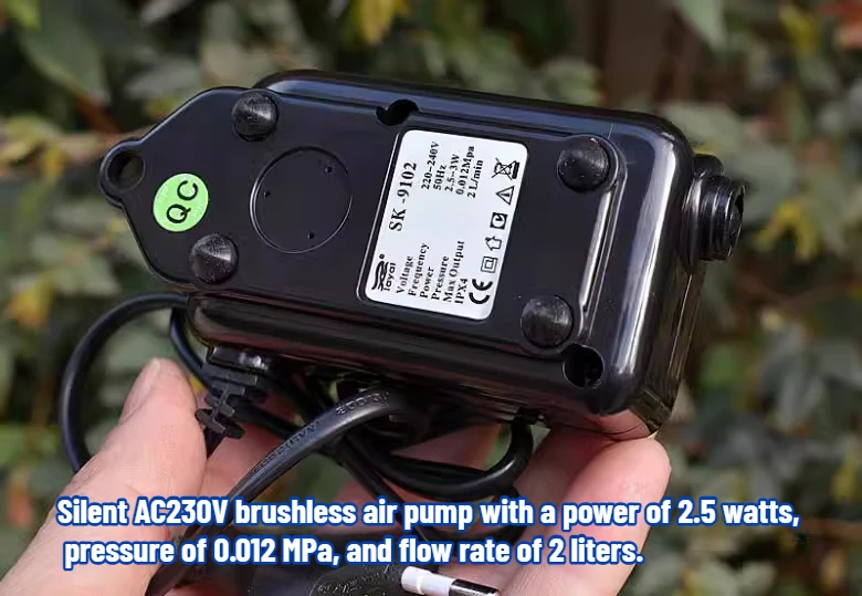 Silent, Oxygen Pump, Air Pump AC230V Brushless Air Pump 2.5W 2L Pressure 0.012 Mpa