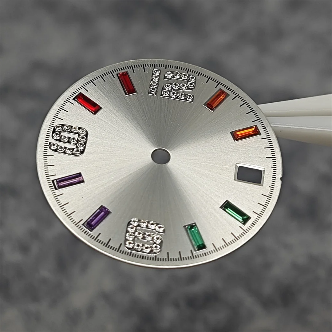 28.5mm Watch Parts Watch Dial Sun Pattern Rainbow Scale Faces Modification Accessories for NH35/NH36/4R/7S Movement