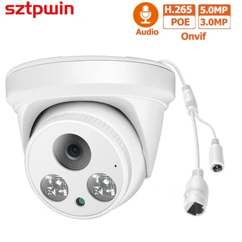 실내 보안 감시 XMEYE CCTV IP 카메라, POE NVR 시스템용 ONVIF 얼굴 감지, 5MP, 3MP 돔, POE H.265, 1080P