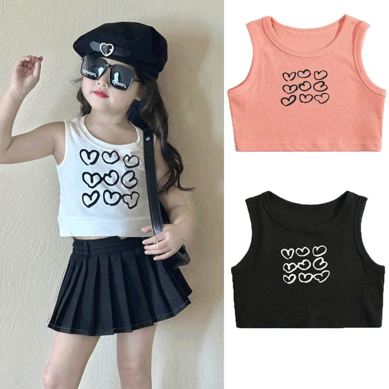 Girls Sleeveless Shirts Sleeveless Tops for Kids Summer Children T-shirts Baby Tank Tops Camisoles Toddler Undershirts Clothes kids tops