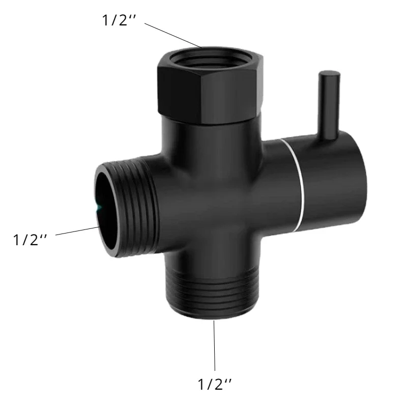 

Распределитель воды из черной меди, 1/2 дюйма, 7/8 дюйма, один в два, трехходовой клапан, многофункциональный кран, переключатель для душа