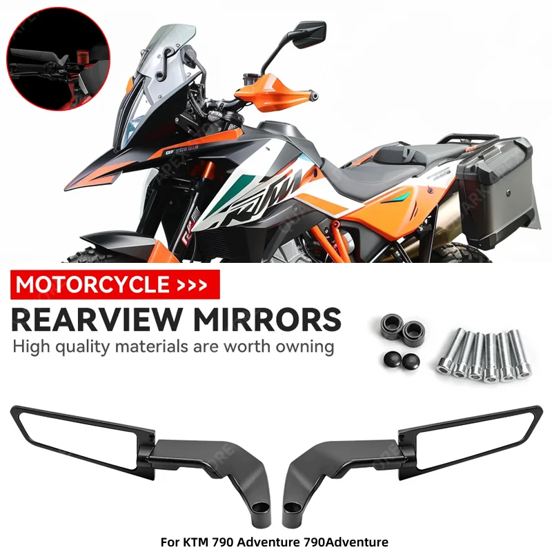 KTM 790 어드벤처 790 용 오토바이 거울, 스텔스 윙렛 거울 키트, 회전 조절 가능 거울