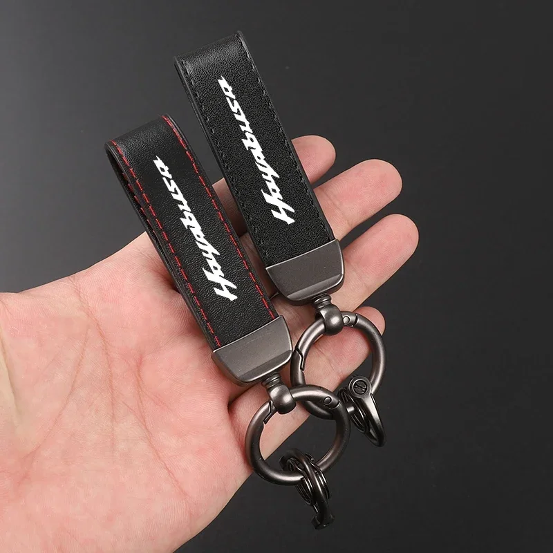 Leather Motorcycle Keychain - carbon fiber style