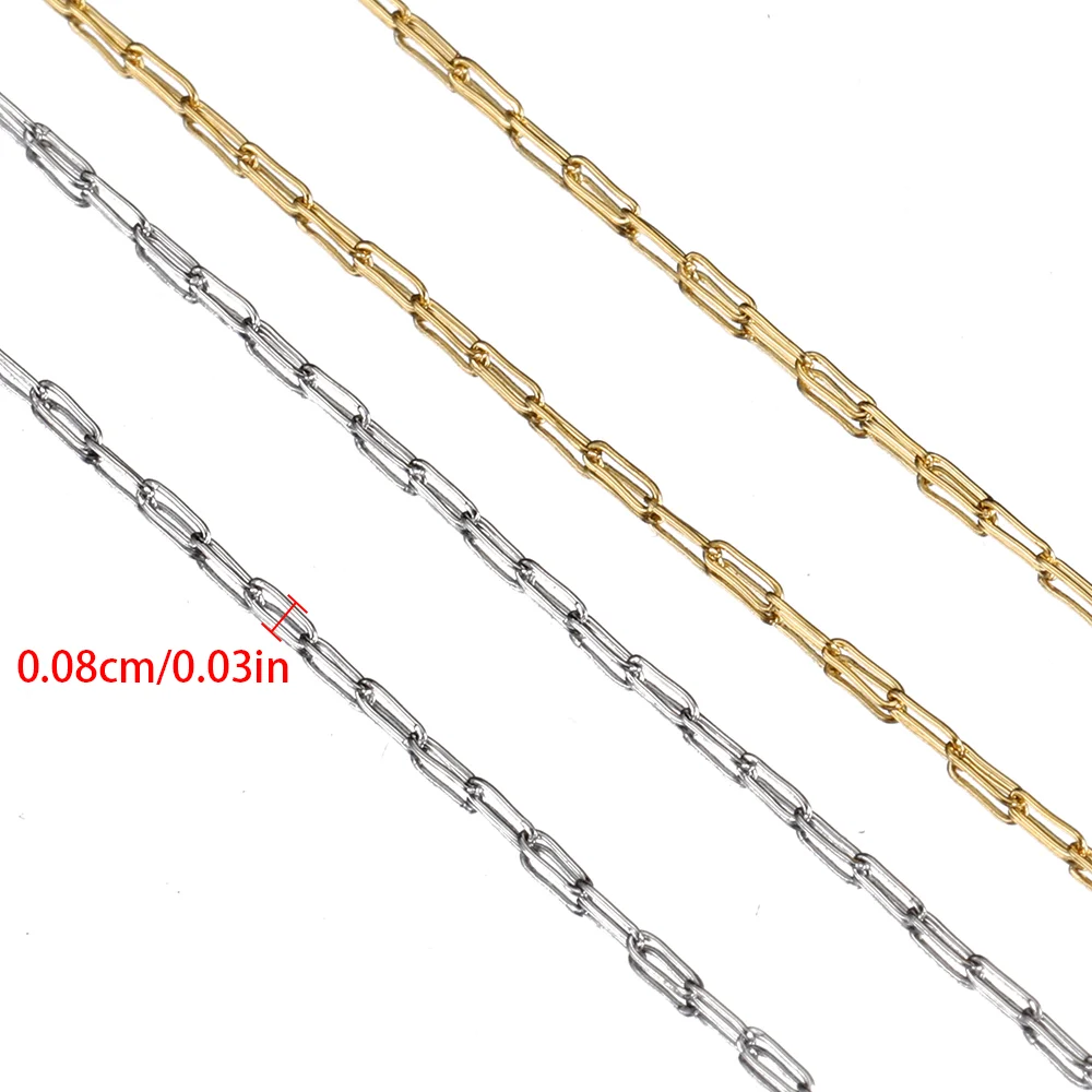 10 Meter 2 Meter 0,8 mm ultrafeine Edelstahlkette für DIY-Armband, Halskette, Körperkette, Schmuckherstellung – Detail 1