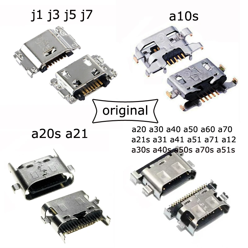 

Original New USB Charge Connector For Samsung A10s A20s A30s A20 A30 A50 A21s A12 A51 A31 A41 A71 J500 J700 Charging Port 50pcs