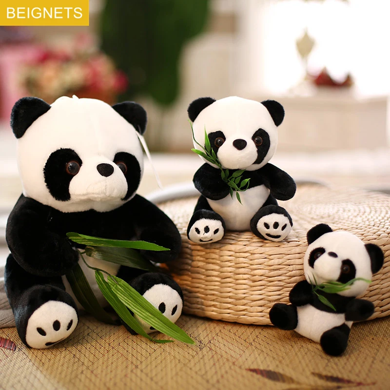 

9-20cm Panda Plush Toy With Bamboo Leaves Vivid Funny Animal Stuffed Toys Soft PP Cotton Cartoon Pendant Doll For Kids Gift