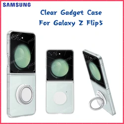 Original Samsung Clear Gadget Case For Galaxy Z Flip5, Galaxy Z Flip5 Clear Gadget Cover Z Flip5 With Ring Case EF-XF731CTEGUS