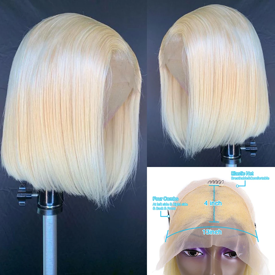 

613 прямой парик Боб медово-светлые человеческие волосы на шнуровке фронтальный парик 13x4 на шнуровке фронтальные человеческие волосы парики короткий боб парик из человеческих волос