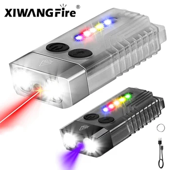 V10 미니 EDC 손전등, 1000 높은 루멘, 365nm UV 라이트, 12 가지 모드 포켓 키체인 라이트, 마그네틱 베이스 및 경고음 알람 포함