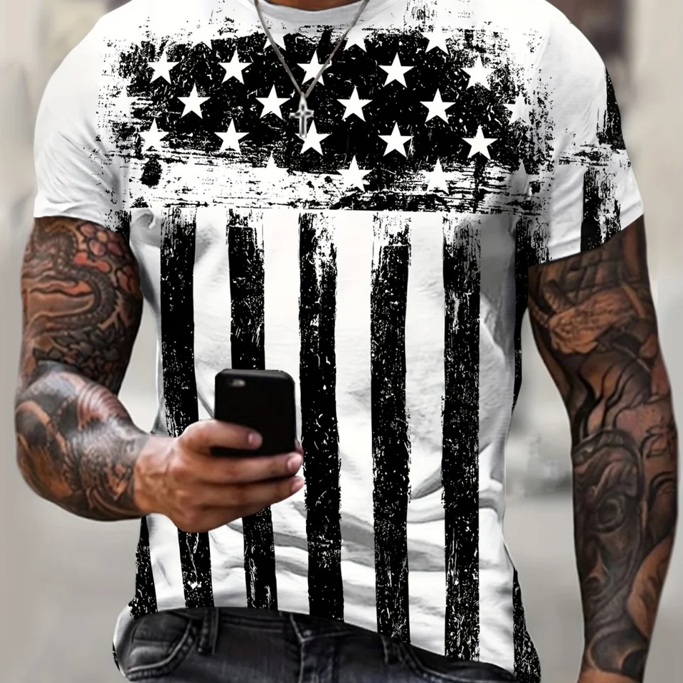 Men's Mexico 3D Pattern T-shirt Summer Casual Pullover Men's