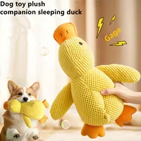 Pet Plush Toy Dog Calming Duck Companion Sleeping Duck Toys Chew Toy Durable Squeaky for Puppy Pet Teeth Cleaning Chew Pet Toy 1