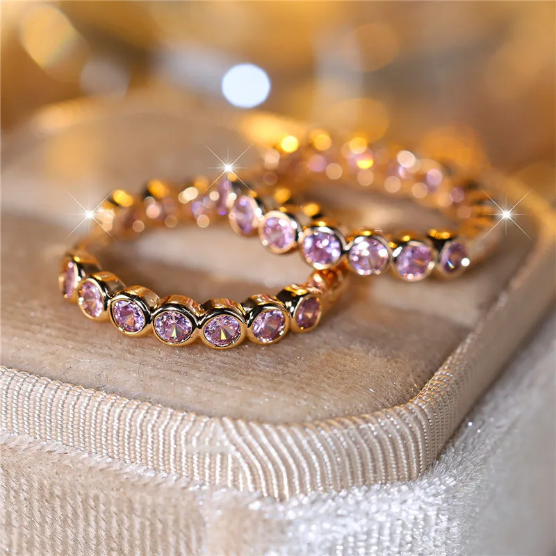 Luxury Female Small Black Round Earrings Charm Yellow Gold ColorTrendy Zircon Stone Wedding Jewelry