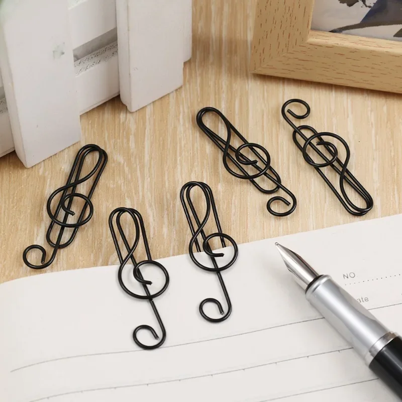 40-20Pcs Cute Note Paper Clips Creative Music Shaped Paper Decorative Clips Organizer Clip for School Home Stationary Supplies paper clips binder clips